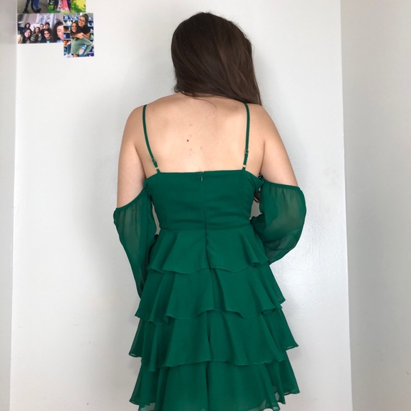 SOLD🛒 RUFFLY GREEN PEASANT DRESS - Picture 4 of 5